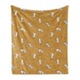 thumbnail image 1 of Rodeo Soft Flannel Fleece Throw Blanket, Bohemian Print of Cow Skulls with Retro Element and Feathers Wild West, Cozy Plush for Indoor and Outdoor Use, 50" x 60", Pale Coffee and White, by Ambesonne, 1 of 5