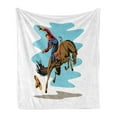 thumbnail image 1 of Rodeo Soft Flannel Fleece Throw Blanket, Cowboy Failing off His Horse in an Arena Old West Exotic Sports Digital Graphic, Cozy Plush for Indoor and Outdoor Use, 50" x 60", Multicolor, by Ambesonne, 1 of 5