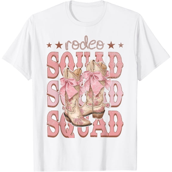 Rodeo Squad Pink Boots Coquette Cow-Girl Birthday Party T-Shirt Tops Tee
