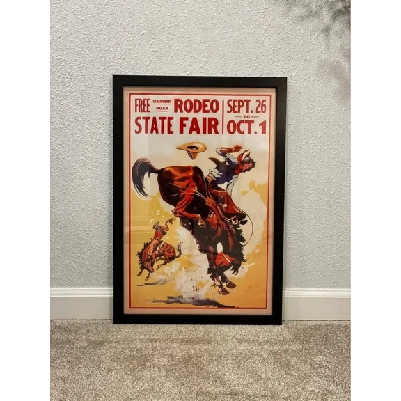 Rodeo State Fair Vintage Style Wall Art Print Retro Western Poster Fra Home Decor Office Wall Art
