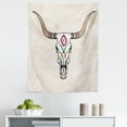 thumbnail image 1 of Rodeo Tapestry, Portrait of Tribal Bull Skull Design Folk Aztec Pattern, Fabric Wall Hanging Decor for Bedroom Living Room Dorm, 5 Sizes, Peach Multicolor, by Ambesonne, 1 of 1
