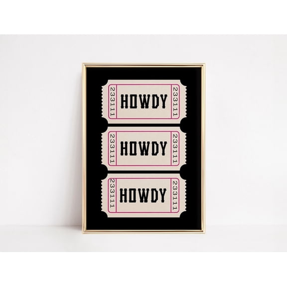 Rodeo Ticket Texas Print, Typography Southwestern Prints, Modern Farmhouse Wall Art, Southern Decor, Ranch Home Decor, Western Art, Unframed Paper Poster 11x14in