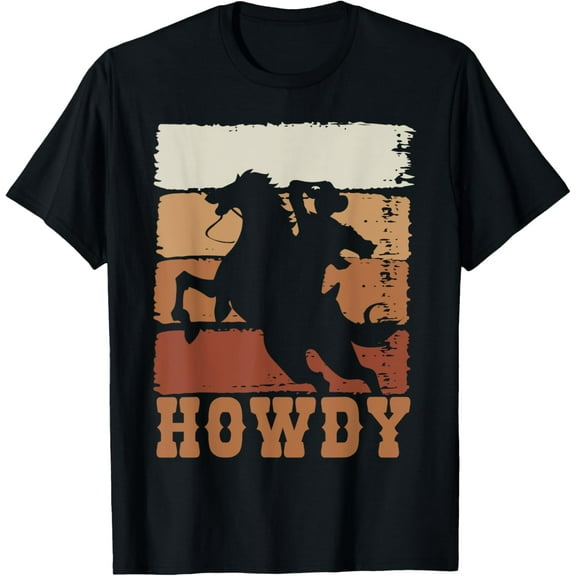 Rodeo Western Country Howdy Horseback Riding Retro Cowboy T-Shirt