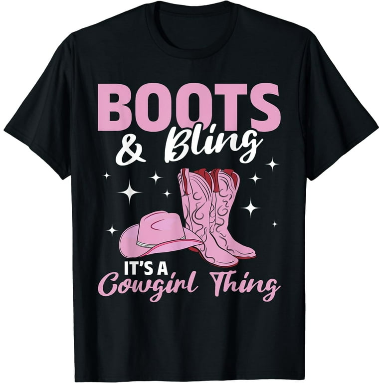 Boots & Bling Country Thing Cowgirl Distressed T-Shirt Boots & Bling Country Thing Cowgirl Distressed T-Shirt