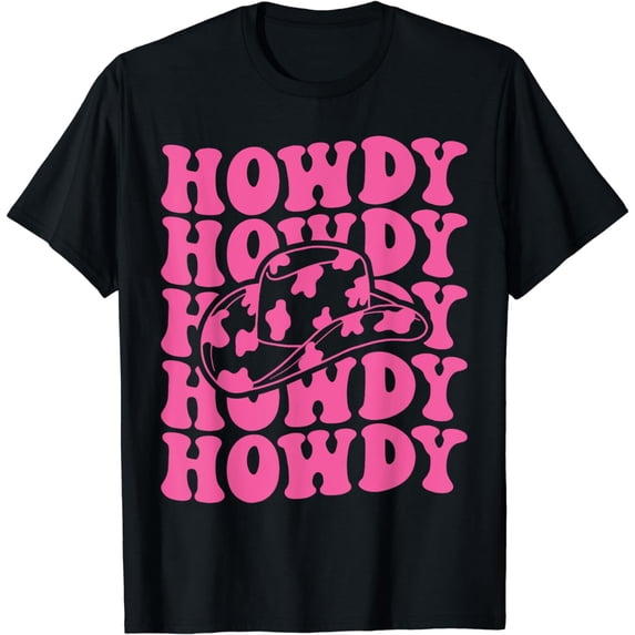 Rodeo White Howdy Western Retro Cowboy Hat Southern Cowgirl T-Shirt