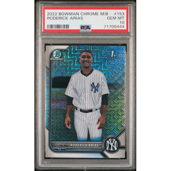 Roderick Arias Yankees 2022 Bowman Chrome Mojo 1st Year Rookie Card #153 PSA 10
