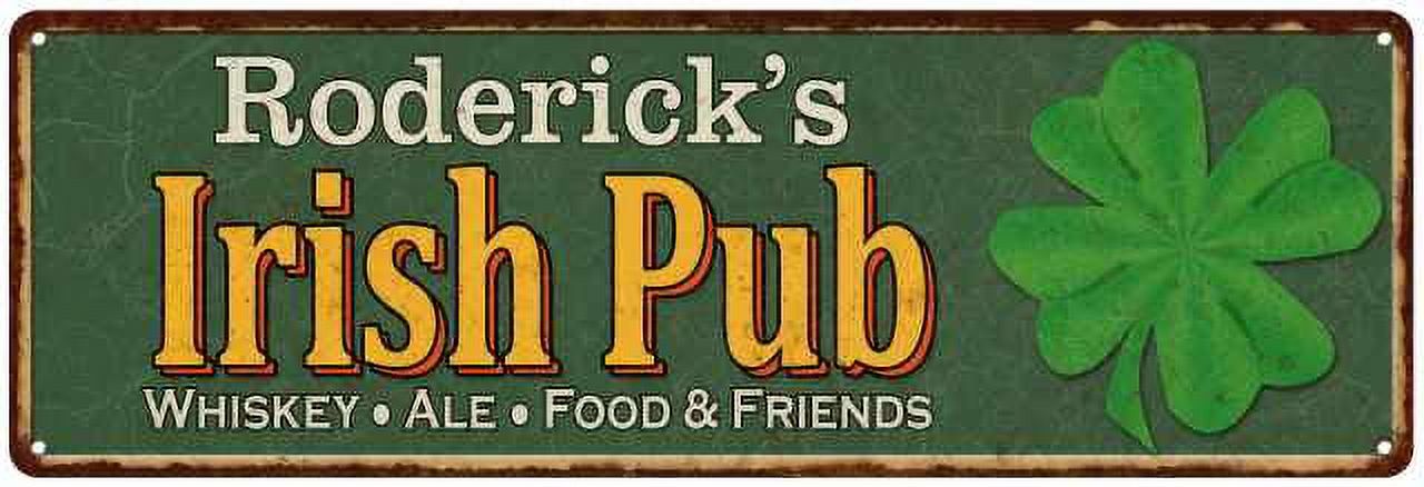 The Roderick Pub Roderick's Irish Pub Sign Bar Man Cave 6x18 206180010482 - Walmart.com