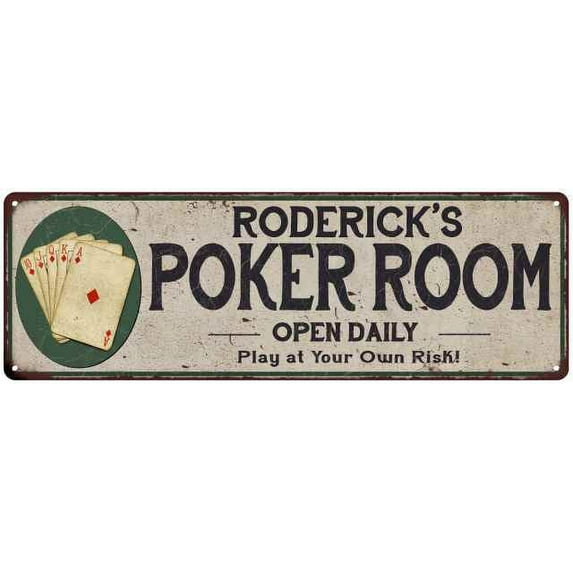 Roderick's Poker Room 8x24 Metal Sign Game Decor 108240048405