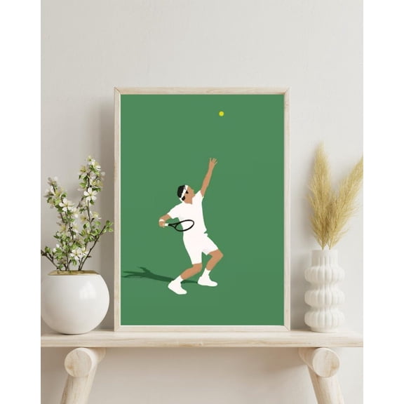 Rodger Federer Tennis Match Modern Graphic Poster Unframed Paper Print