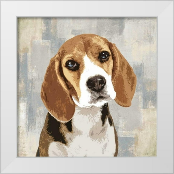 Rodgers, Keri 12x12 White Modern Wood Framed Museum Art Print Titled - Beagle