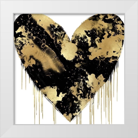 Rodgers, Lindsay 26x26 White Modern Wood Framed Museum Art Print Titled - Big Hearted Black and Gold