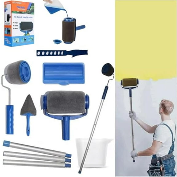 Rodillo Inteligente para Pintar, Rodillo para Pintar Paredes Inteligente 8 Piezas, No Drip Reusable Design, Professional Finish and Edge Painting Tools Without Interruptions for Walls and Ceilings