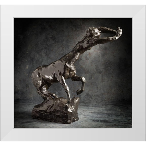 Rodin, Auguste 21x20 White Modern Wood Framed Museum Art Print Titled - Female Centaur, ca. 1887-1889