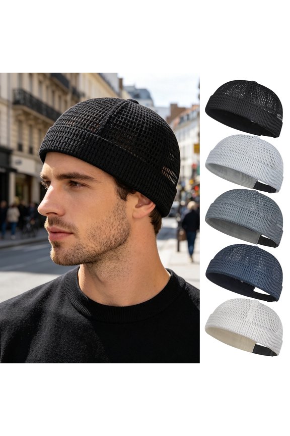 1/2Pcs Men Hat Adjustable Custom Fit Breathable Mesh Design Lightweight Foldable Hip-Hop Style Summer Cap Outdoor Activities Travel Wear