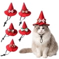 Rodiuiu Cat Pointed Christmas Hat, Adjustable Pet Wizard Hat with Bow ...