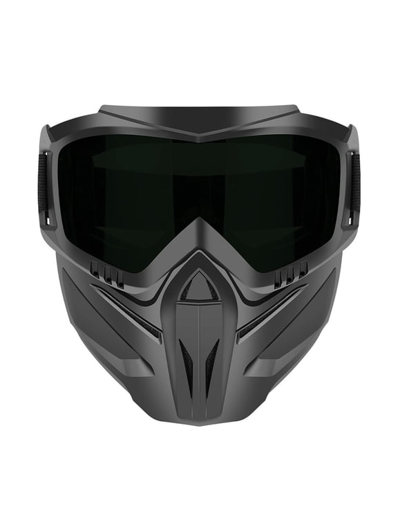 Full Face Mask with Detachable Goggles, Anti-Fog UV Protection Windproof Face Protection Shield, Goggle Mask for Welding, Motorcycle Riding, Cycling