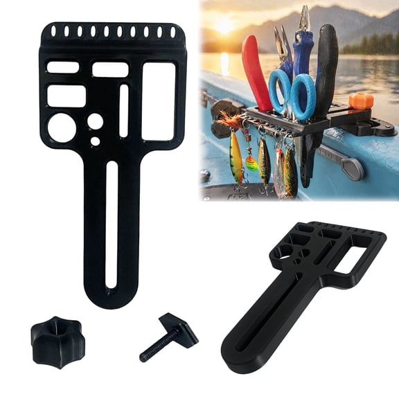Rodiuiu Kayak Fishing Tool Holder, Fits Standard T-Track Kayak, Fishing Lures Hook Pliers Gear Storage Organizer for Boat, Kayak Accessories
