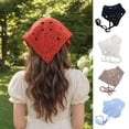 thumbnail image 1 of Rodiuiu Knitted Triangle Scarf with Adjustable Strap, Hollow Crochet Design Headscarf, Multi-Purpose Headband Turban Hair Accessory for Travel And Daily Wear, 1 of 8