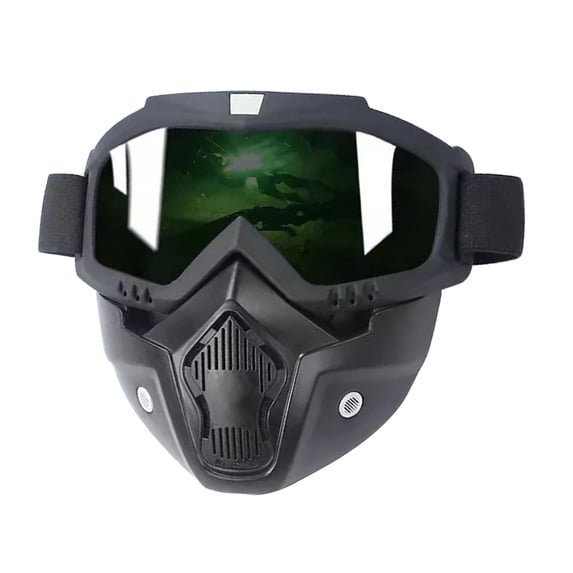 Rodiuiu Outdoor Cycling Goggles with Detachable Face Guard UV Protection Windproof Lightweight Men Women Skiing Snowboarding Motorcycle Bike Sports Glasses