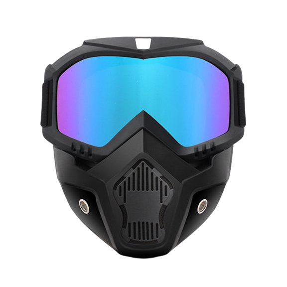 Rodiuiu Outdoor Cycling Goggles with Detachable Face Guard UV Protection Windproof Lightweight Men Women Skiing Snowboarding Motorcycle Bike Sports Glasses