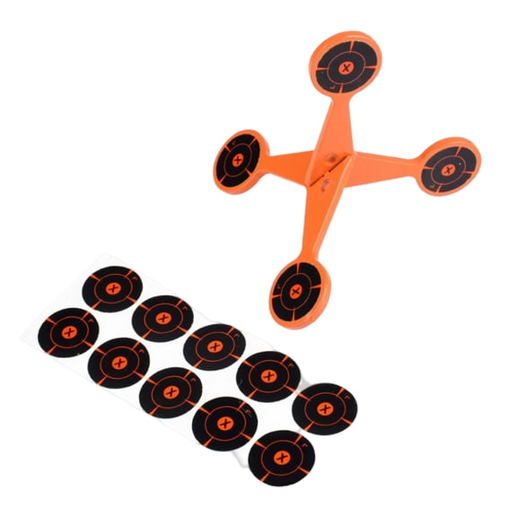 Rodiuiu Spinning Shoot Target with 10 Sheets Splash Target Paper 2/4MM Rolling Shoot Practice Target Automatic Flip Quick Reset High Caliber Target Shoot Accessories