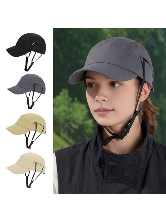 Sun Hat Adjustable Chin Straps Extended Brim Baseball Hat UV Blocking Windproof Outdoor Travel Riding Hat