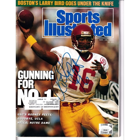 Rodney Peete autographed USC Trojans 1988 Sports Illustrated JSA