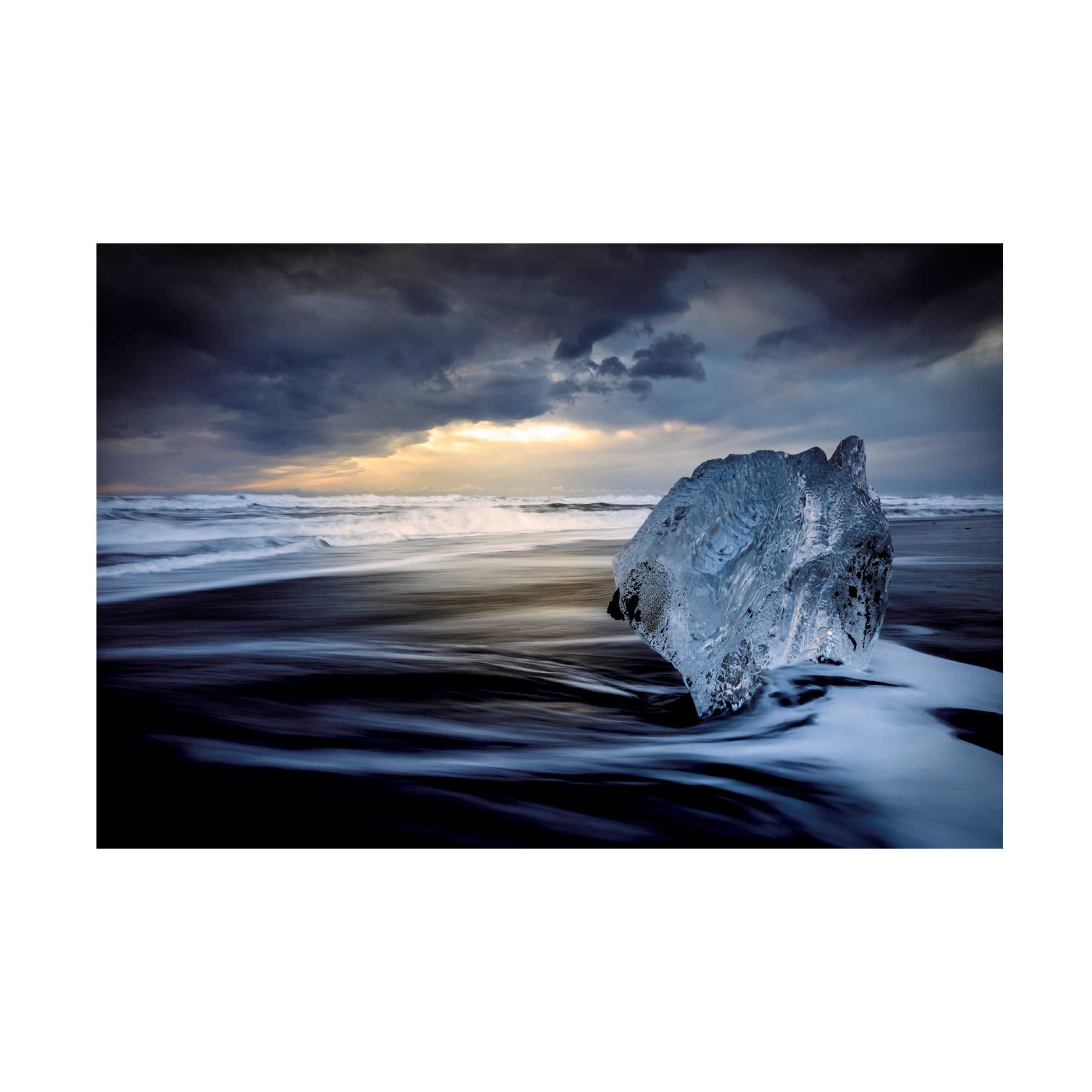 Rodrigo Nunez Buj 'Sunrise Between Ice' Canvas Art