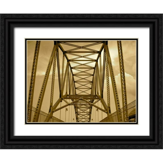 Rodriguez, Jairo 14x12 Black Ornate Wood Framed with Double Matting Museum Art Print Titled - New York Bridge II