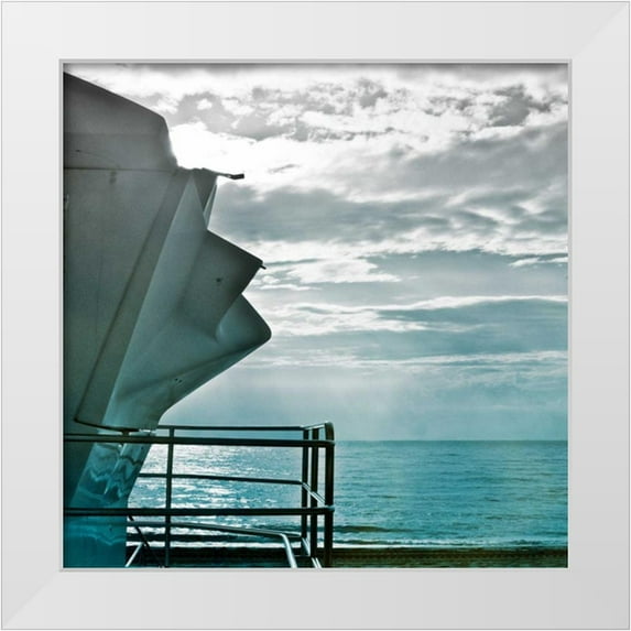 Rodriguez, Jairo 15x15 White Modern Wood Framed Museum Art Print Titled - On a Teal Beach I