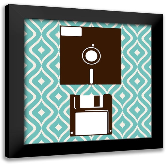 Rodriquez Jr, Enrique 12x12 Black Modern Framed Museum Art Print Titled - Computer Entertainment 2 Retro