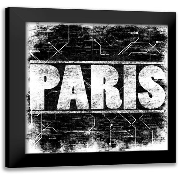 Rodriquez Jr, Enrique 12x12 Black Modern Framed Museum Art Print Titled - Paris Metro B