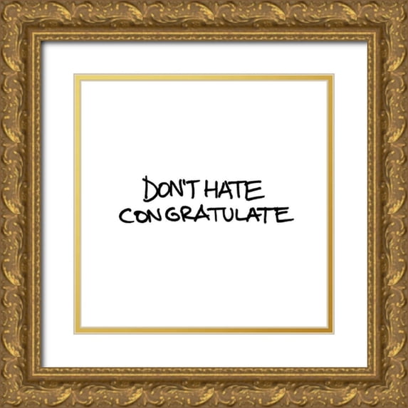 Rodriquez Jr, Enrique 12x12 Gold Ornate Wood Framed with Double Matting Museum Art Print Titled - Dont Hate
