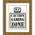 thumbnail image 1 of Rodriquez Jr, Enrique 12x14 Gold Ornate Wood Framed with Double Matting Museum Art Print Titled - Caution Gaming Zone, 1 of 4