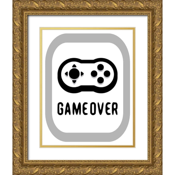 Rodriquez Jr, Enrique 15x18 Gold Ornate Wood Framed with Double Matting Museum Art Print Titled - Game Over 2