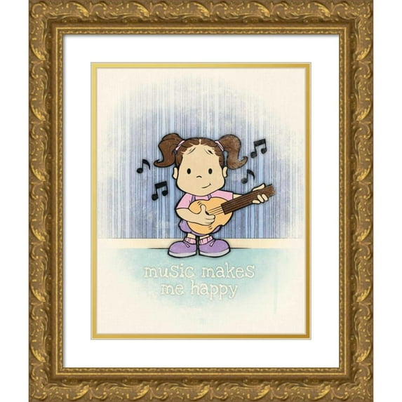 Rodriquez Jr, Enrique 15x18 Gold Ornate Wood Framed with Double Matting Museum Art Print Titled - Niara 2
