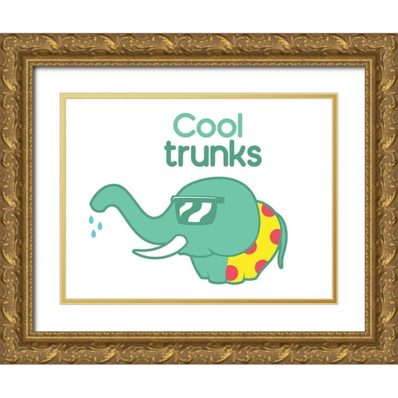 Rodriquez Jr, Enrique 18x15 Gold Ornate Wood Framed with Double Matting Museum Art Print Titled - Cool Trunks