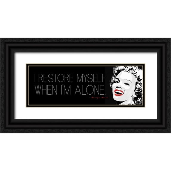 Rodriquez Jr, Enrique 18x9 Black Ornate Wood Framed with Double Matting Museum Art Print Titled - When Im Alone