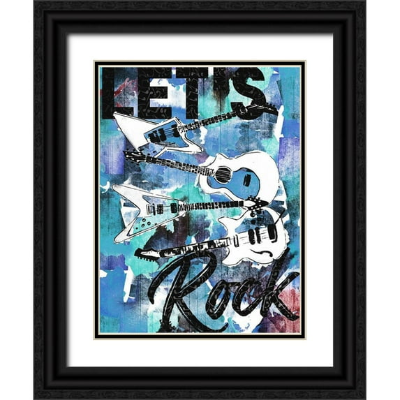 Rodriquez Jr, Enrique 19x24 Black Ornate Wood Framed with Double Matting Museum Art Print Titled - Lets Rock