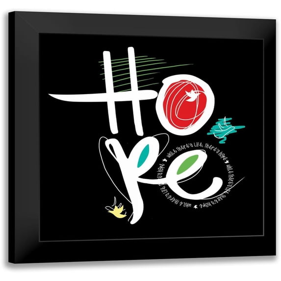 Rodriquez Jr, Enrique 20x20 Black Modern Framed Museum Art Print Titled - Love-Hope A