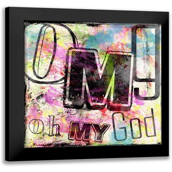 Rodriquez Jr, Enrique 20x20 Black Modern Framed Museum Art Print Titled - OMG