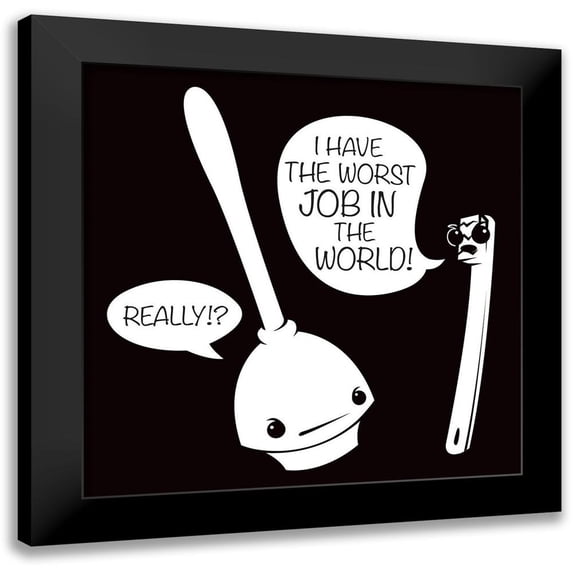 Rodriquez Jr, Enrique 20x20 Black Modern Framed Museum Art Print Titled - Worst Job