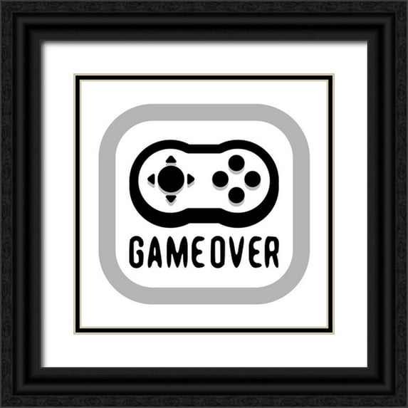 Rodriquez Jr, Enrique 20x20 Black Ornate Wood Framed with Double Matting Museum Art Print Titled - Game Over