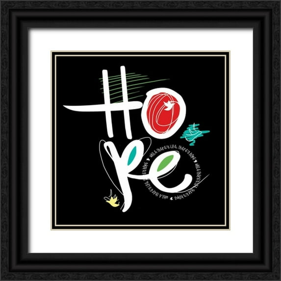 Rodriquez Jr, Enrique 20x20 Black Ornate Wood Framed with Double Matting Museum Art Print Titled - Love-Hope A