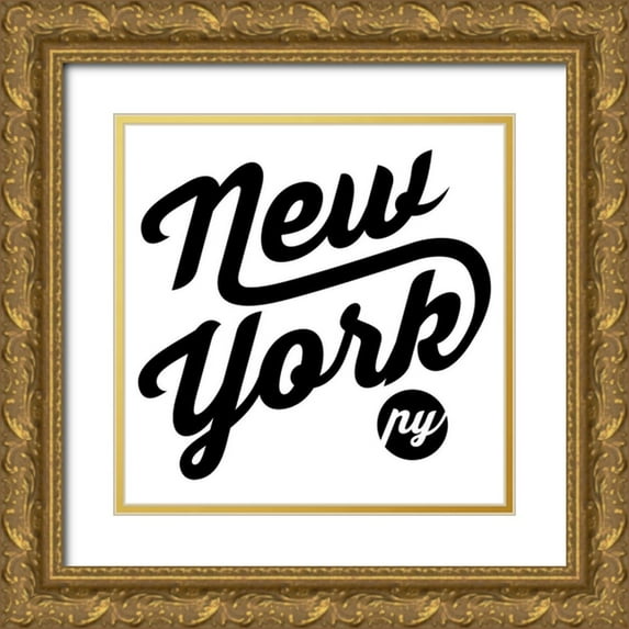 Rodriquez Jr, Enrique 20x20 Gold Ornate Wood Framed with Double Matting Museum Art Print Titled - New York Ish