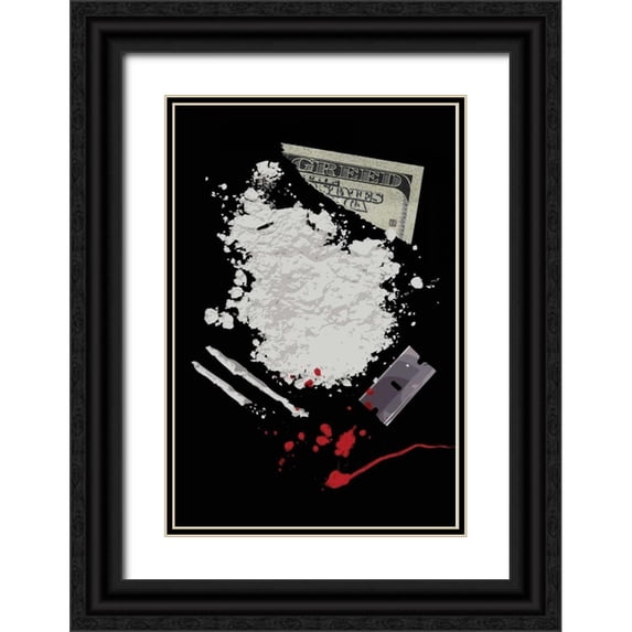 Rodriquez Jr, Enrique 23x32 Black Ornate Wood Framed with Double Matting Museum Art Print Titled - Never Get High