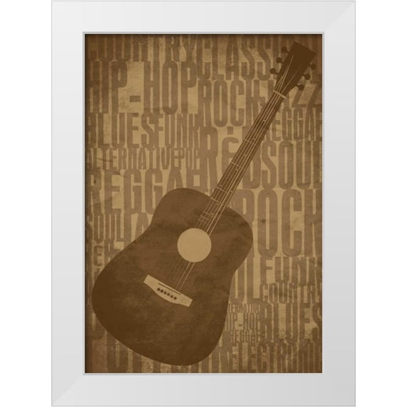 Rodriquez Jr, Enrique 24x32 White Modern Wood Framed Museum Art Print Titled - Guitars Type C