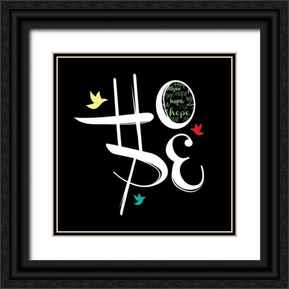 Rodriquez Jr, Enrique 26x26 Black Ornate Wood Framed with Double Matting Museum Art Print Titled - Hope A