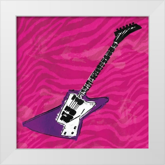 Rodriquez Jr, Enrique 26x26 White Modern Wood Framed Museum Art Print Titled - Girls Rock Guitar Mate