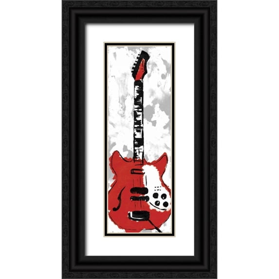 Rodriquez Jr, Enrique 7x14 Black Ornate Wood Framed with Double Matting Museum Art Print Titled - Electric Guitar B